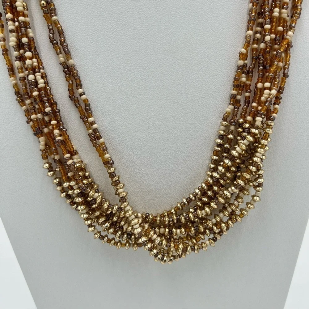Elegant Multi-Strand Beaded Necklace